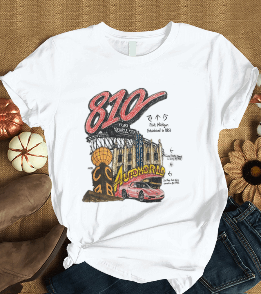 810 Flint Vehicle City Autoworld Grand Fountain Capitol Theatre McDonald's 810 Day Meal T-Shirt