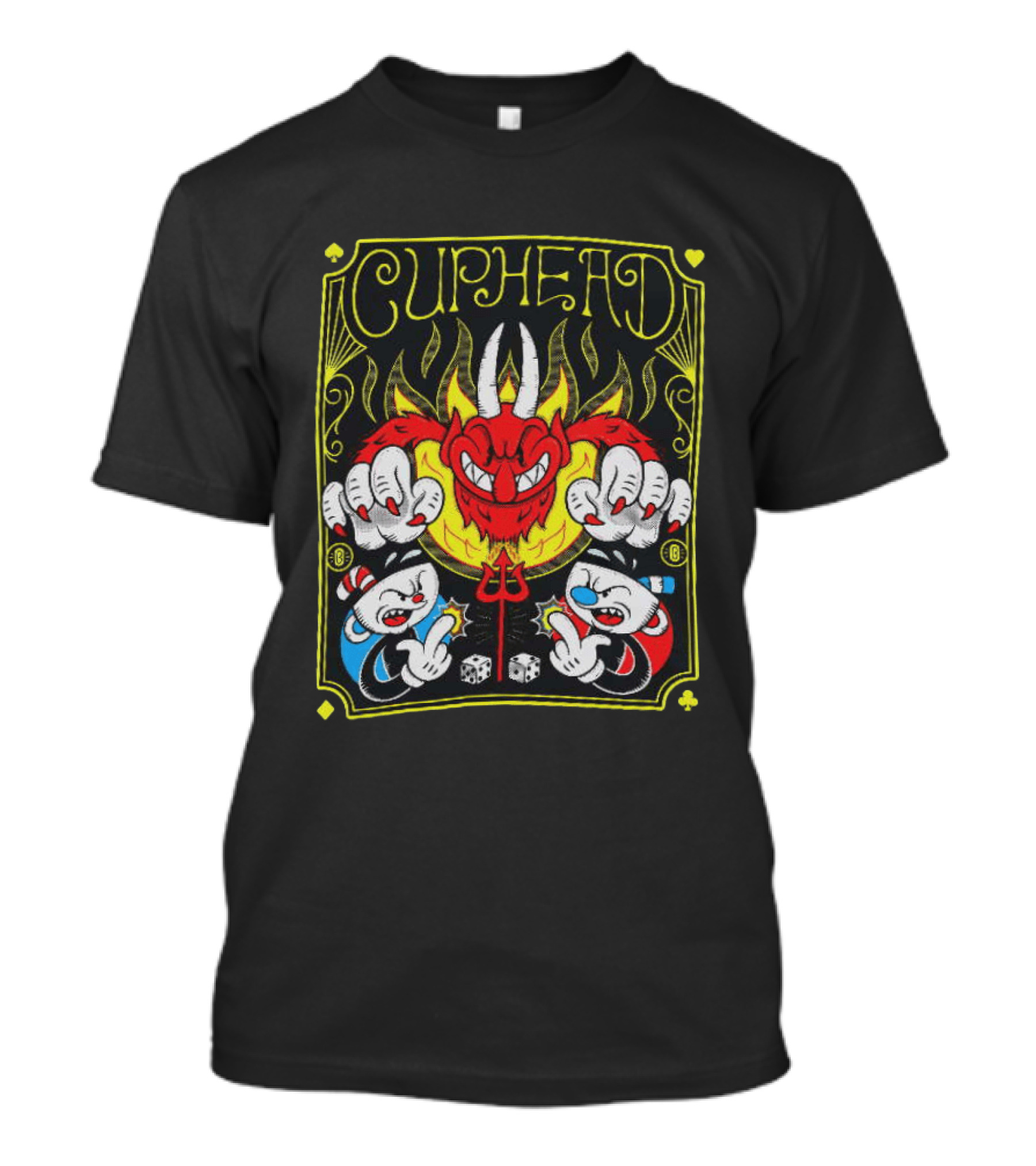 Cuphead Chogrin Devil Flames Dice Devil Characters T-Shirt