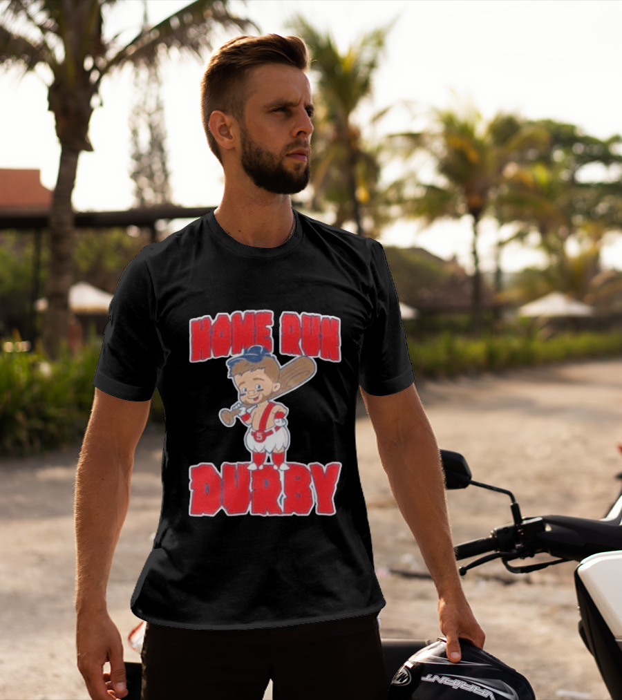 Boston Red Sox Payton Tolle Home Run Durby Cartoon Baseball Player In Red And White Uniform T-Shirt