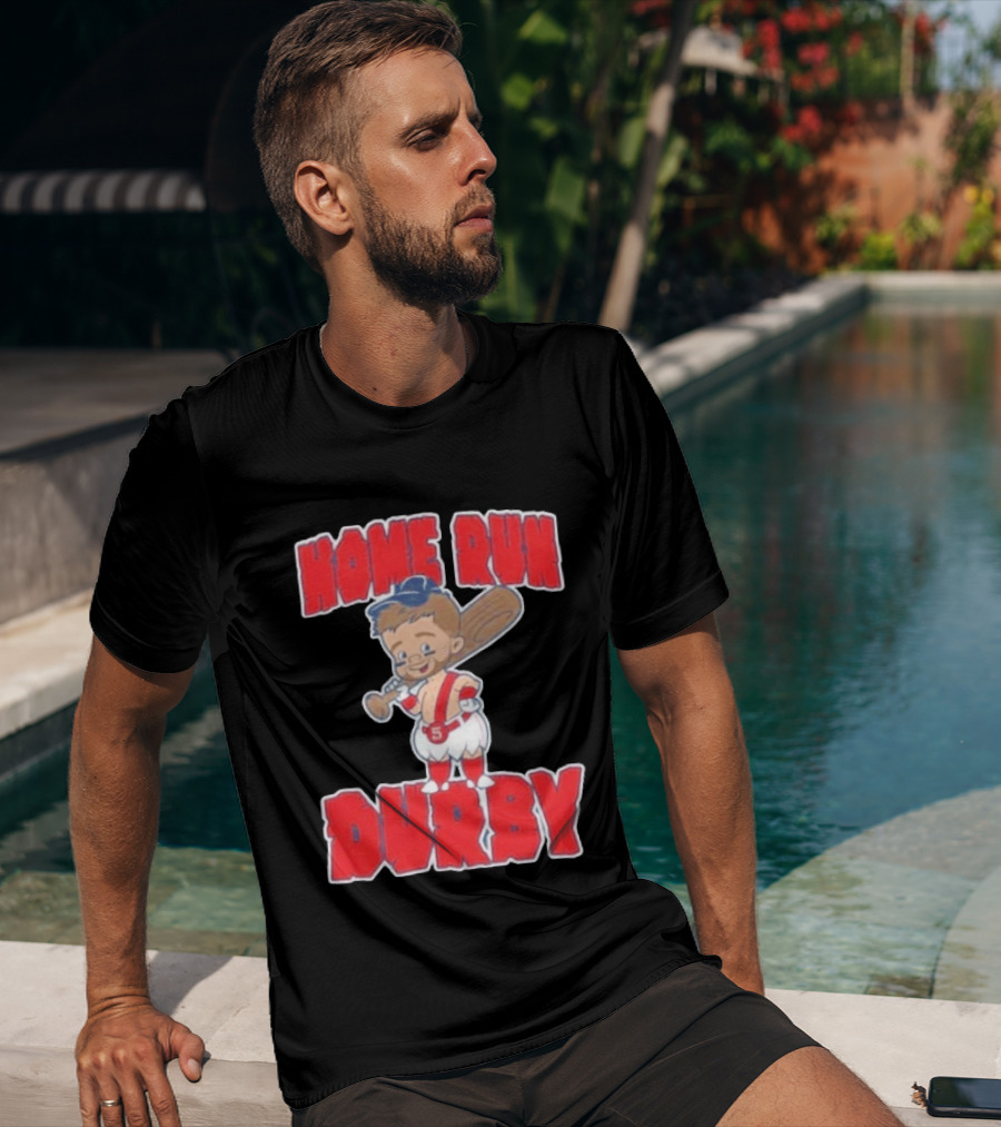Boston Red Sox Payton Tolle Home Run Durby Cartoon Baseball Player In Red And White Uniform T-Shirt