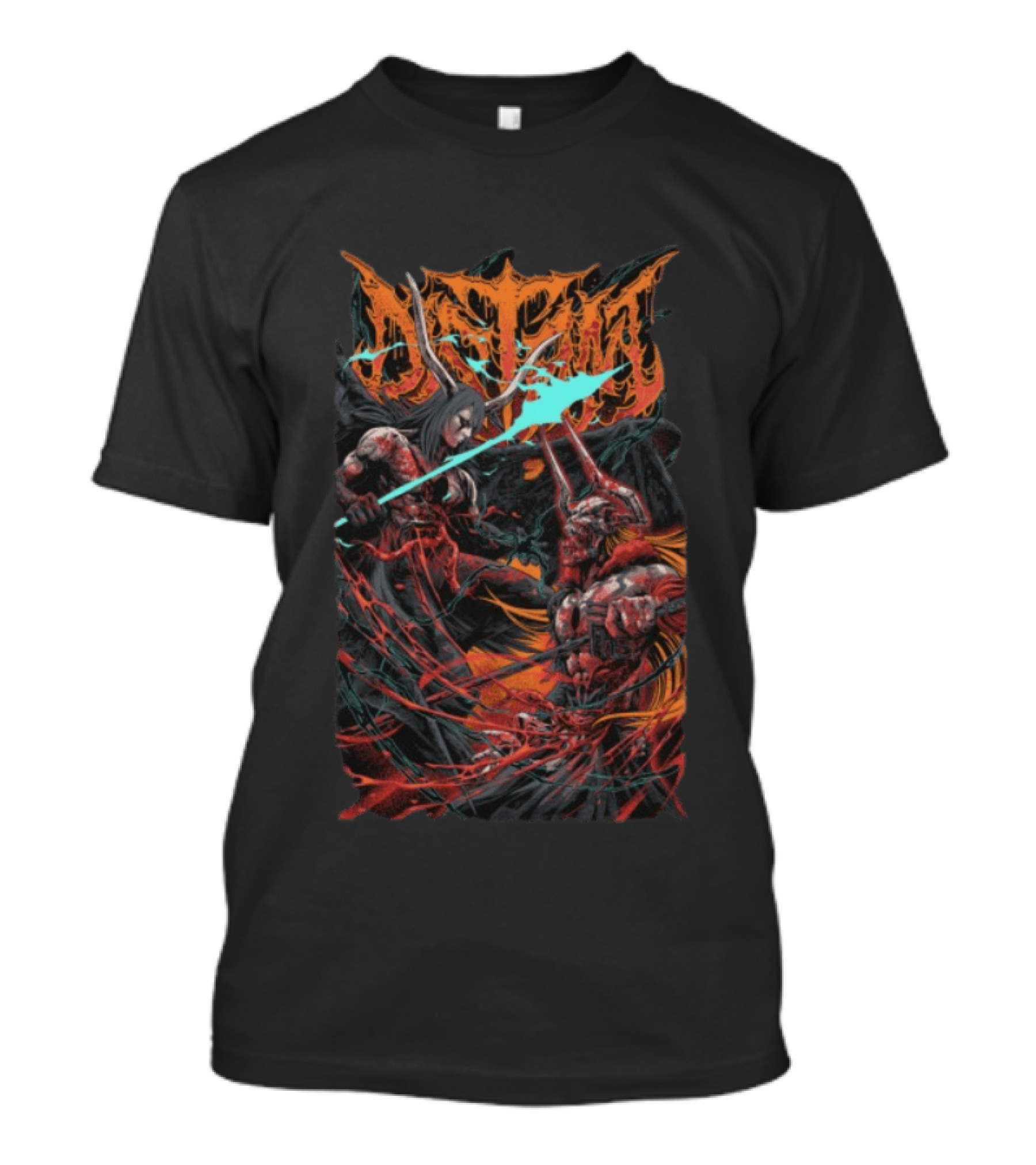 Distant Store Bleach Battle With Fantasy Horned Characters T-Shirt