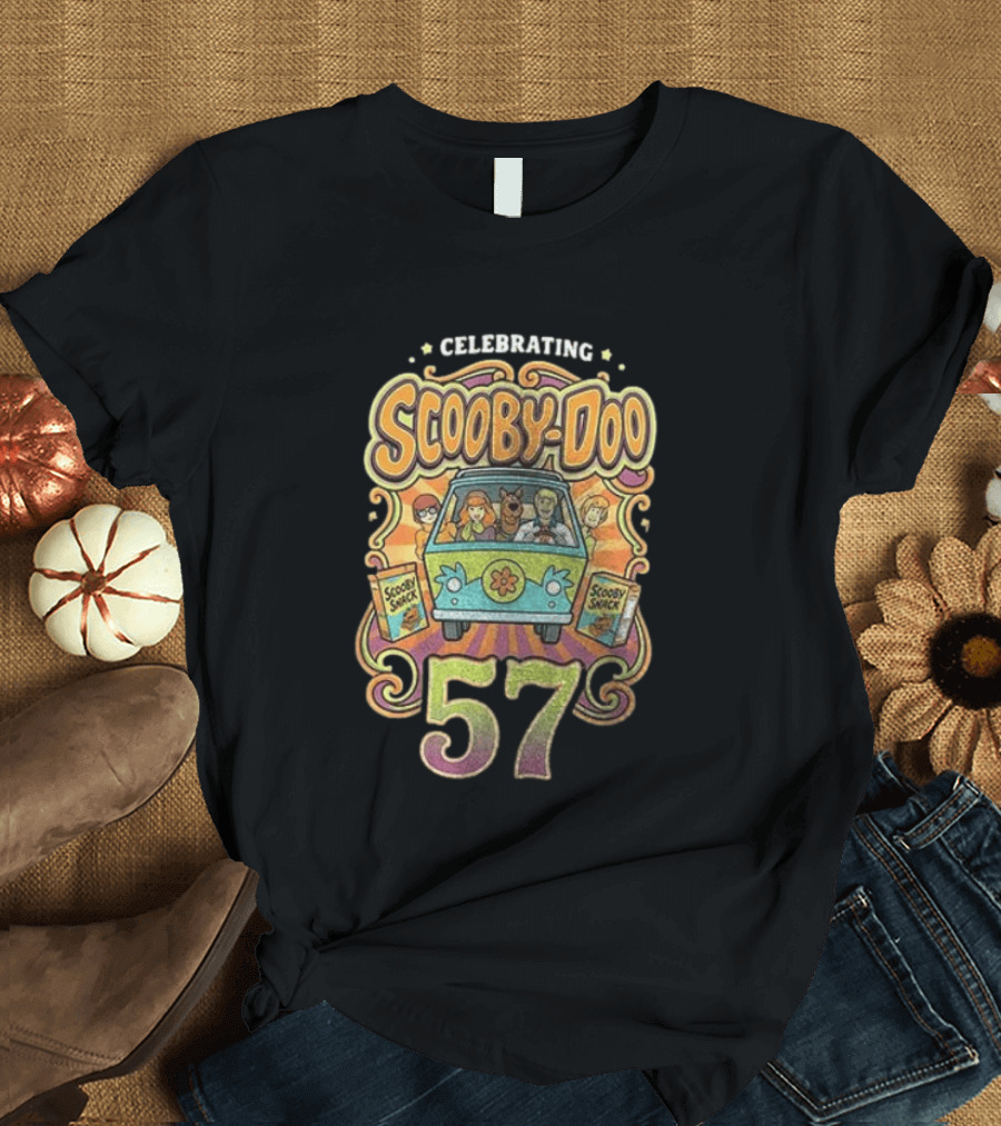 Celebrating 57 Years Scooby Doo And Mystery Machine Adventure T-Shirt