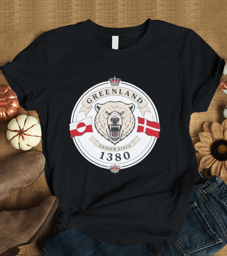 Greenland Danish Since 1380 Polar Bear Flags T-Shirt