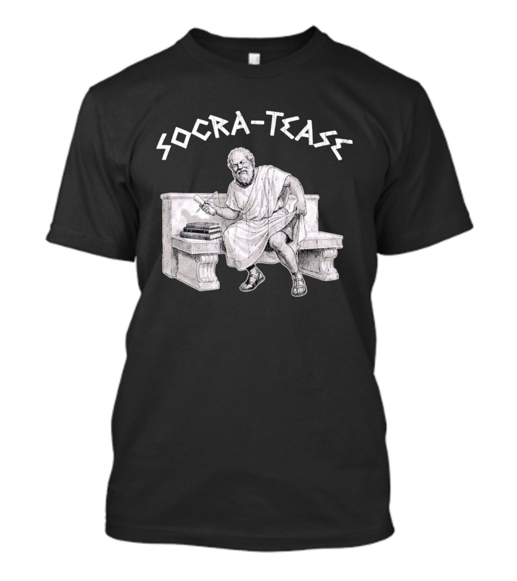 Socra Tease Socrates Philosopher Pun Philosophy Classic Bench T-Shirt