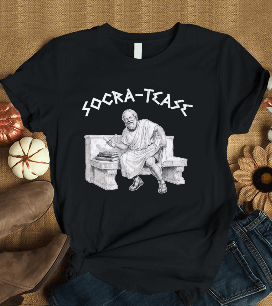 Socra Tease Socrates Philosopher Pun Philosophy Classic Bench T-Shirt