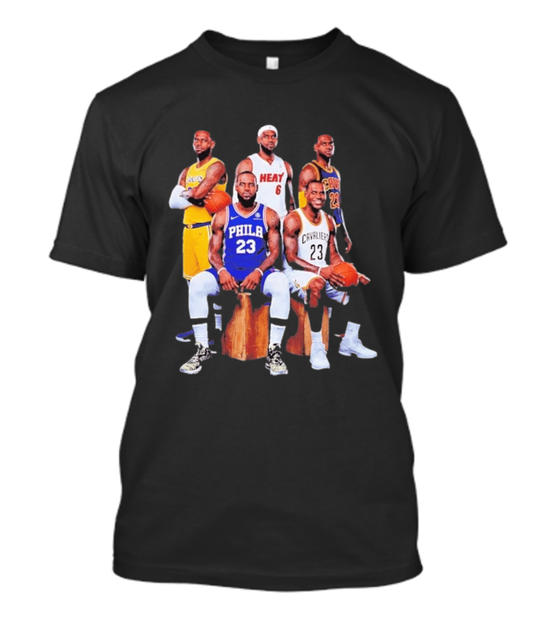 Lebron James 76ers Lakers Heat Cavaliers Basketball Player Iconic Jerseys 2026 T-Shirt