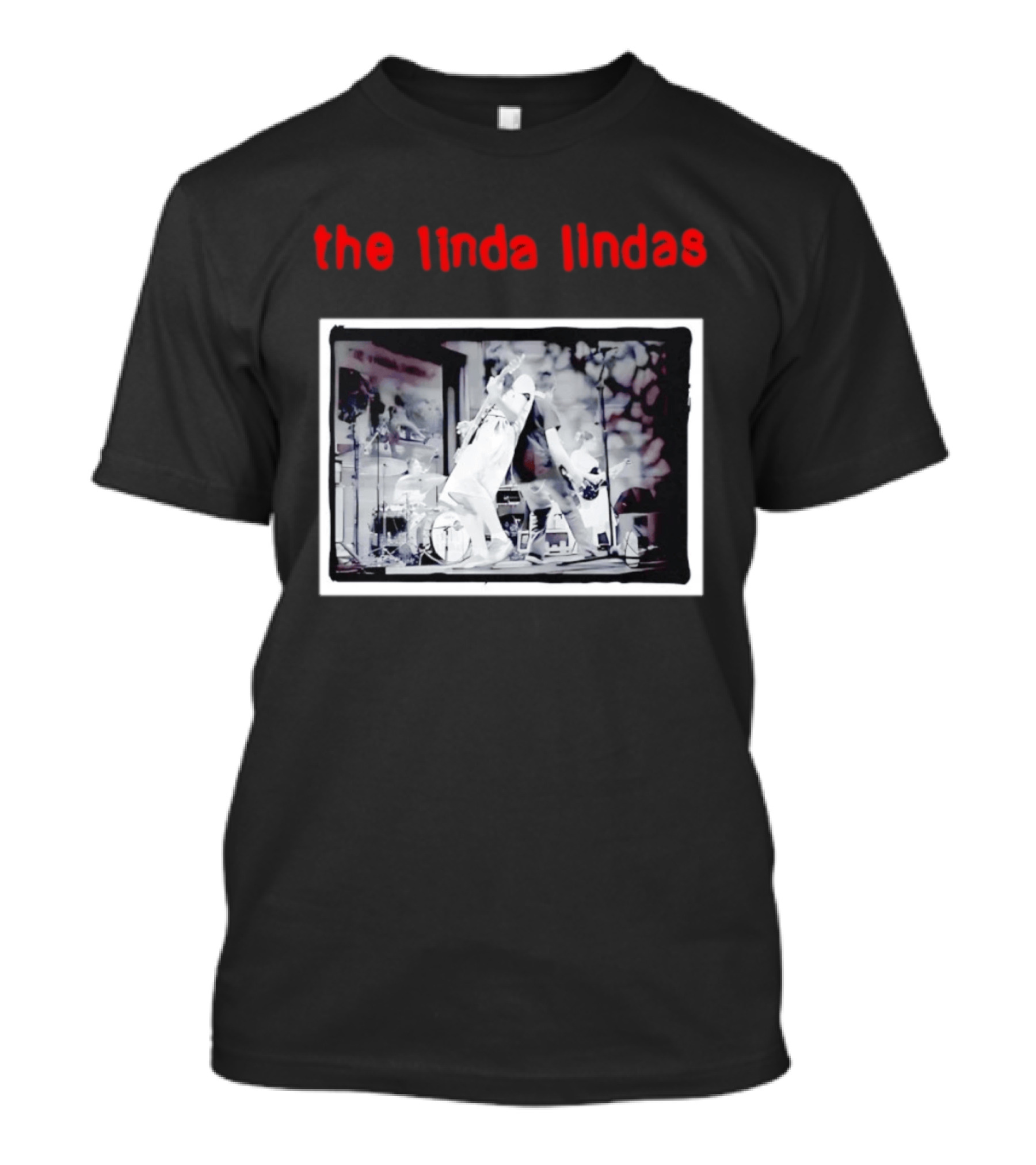 The Linda Lindas Live Performance Punk Rock Black And White Stage Scene T-Shirt