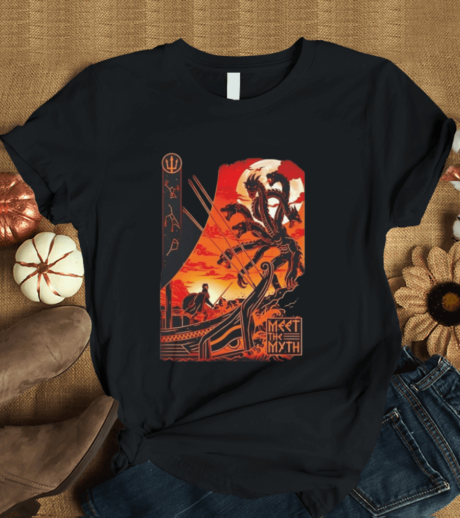Meet The Myth Hydra Greek Mythology Hercules Dramatic Battle Scene T-Shirt