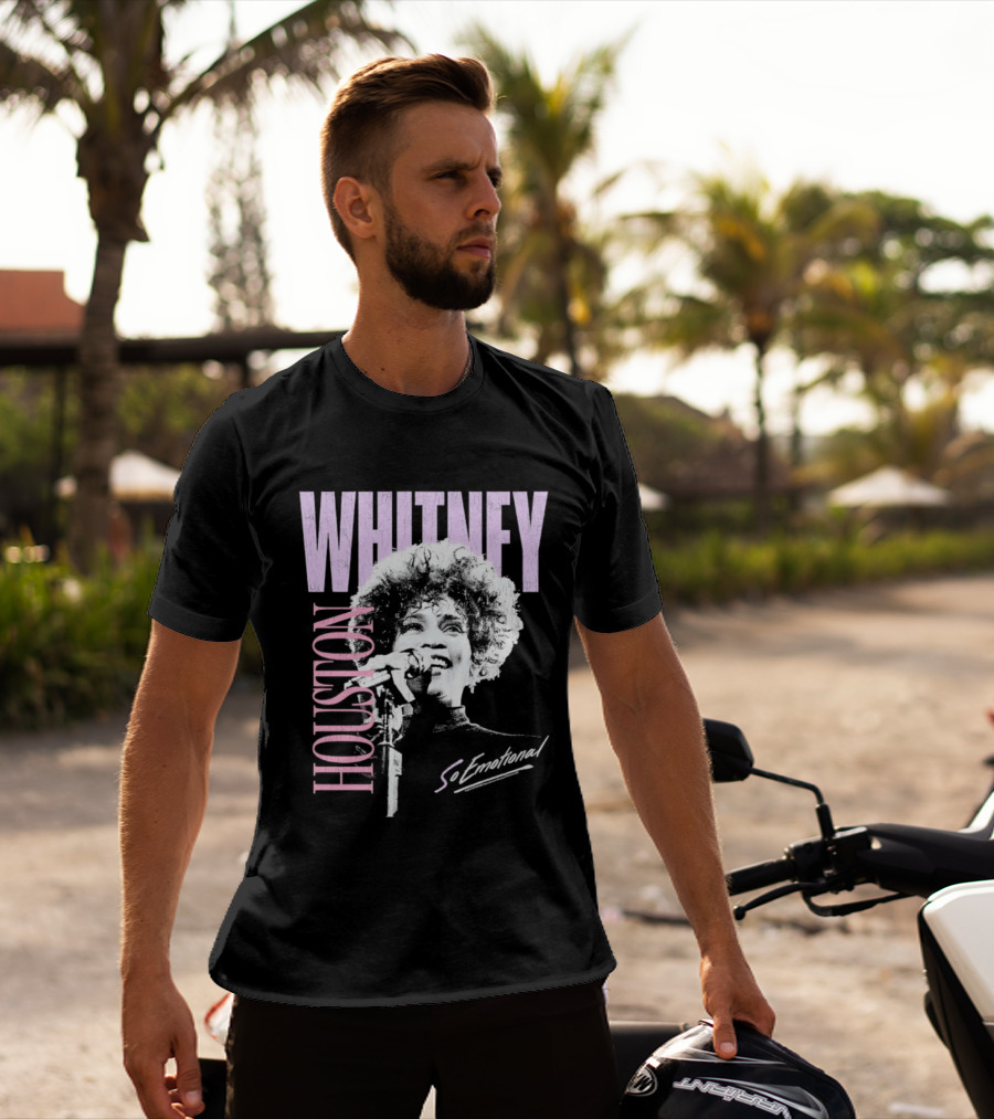 Whitney Houston So Emotional Distressed Vintage Pop Culture 80s T-Shirt