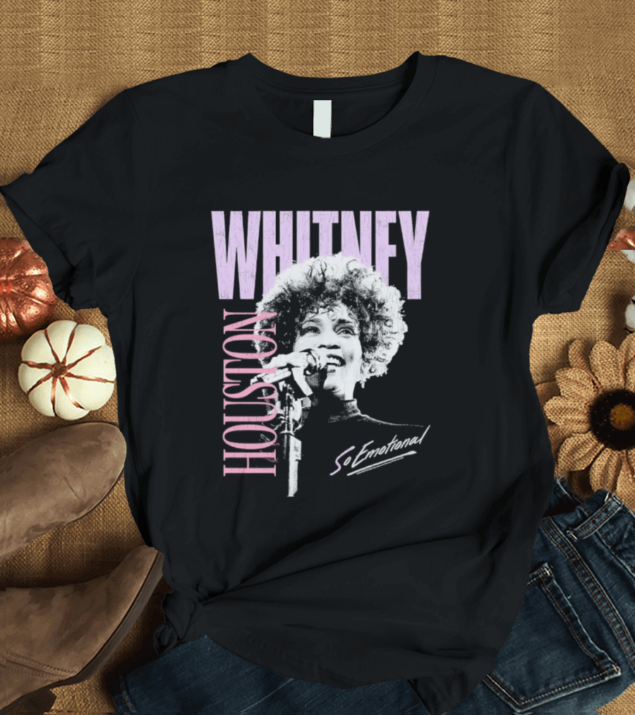 Whitney Houston So Emotional Distressed Vintage Pop Culture 80s T-Shirt