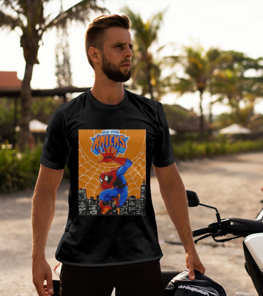 New York Knicks Spider Man Basketball T-Shirt