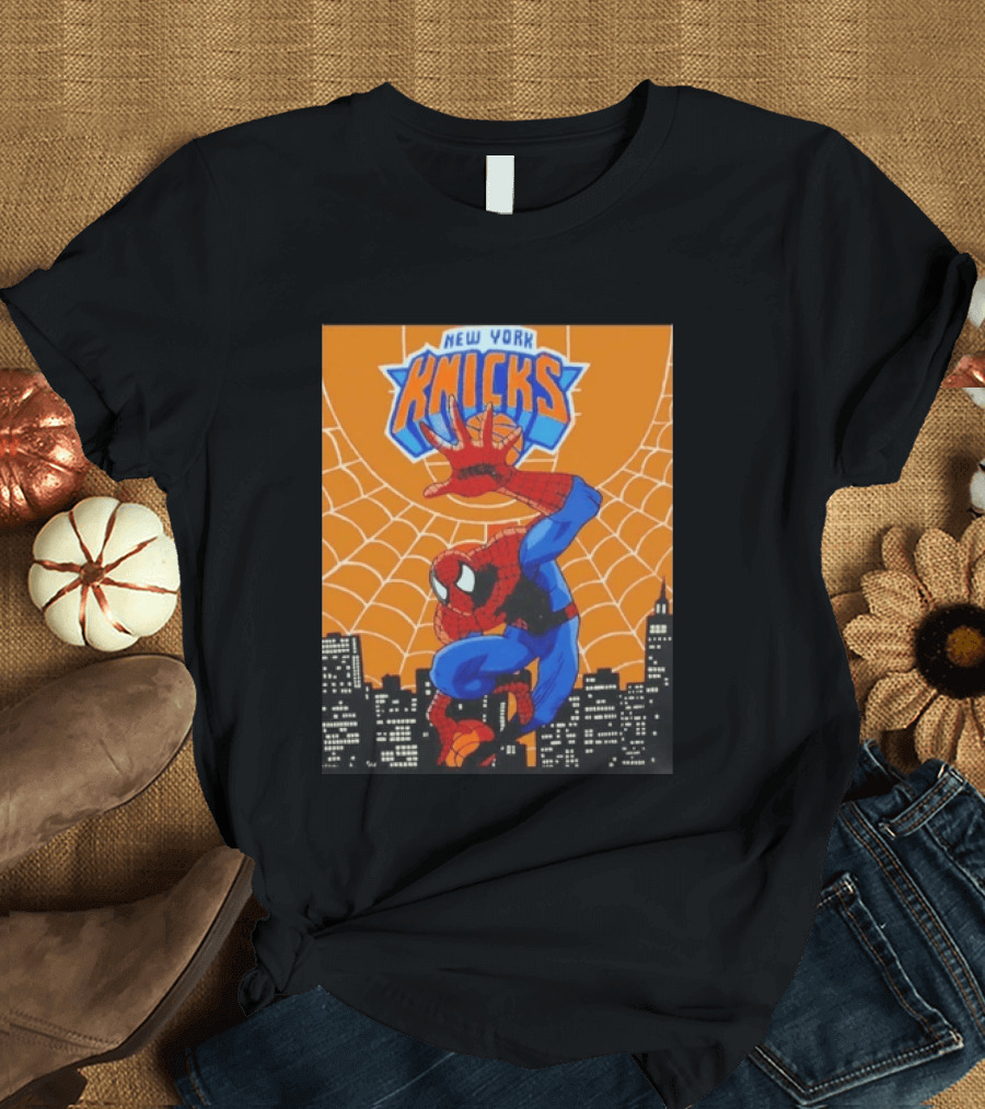 New York Knicks Spider Man Basketball T-Shirt