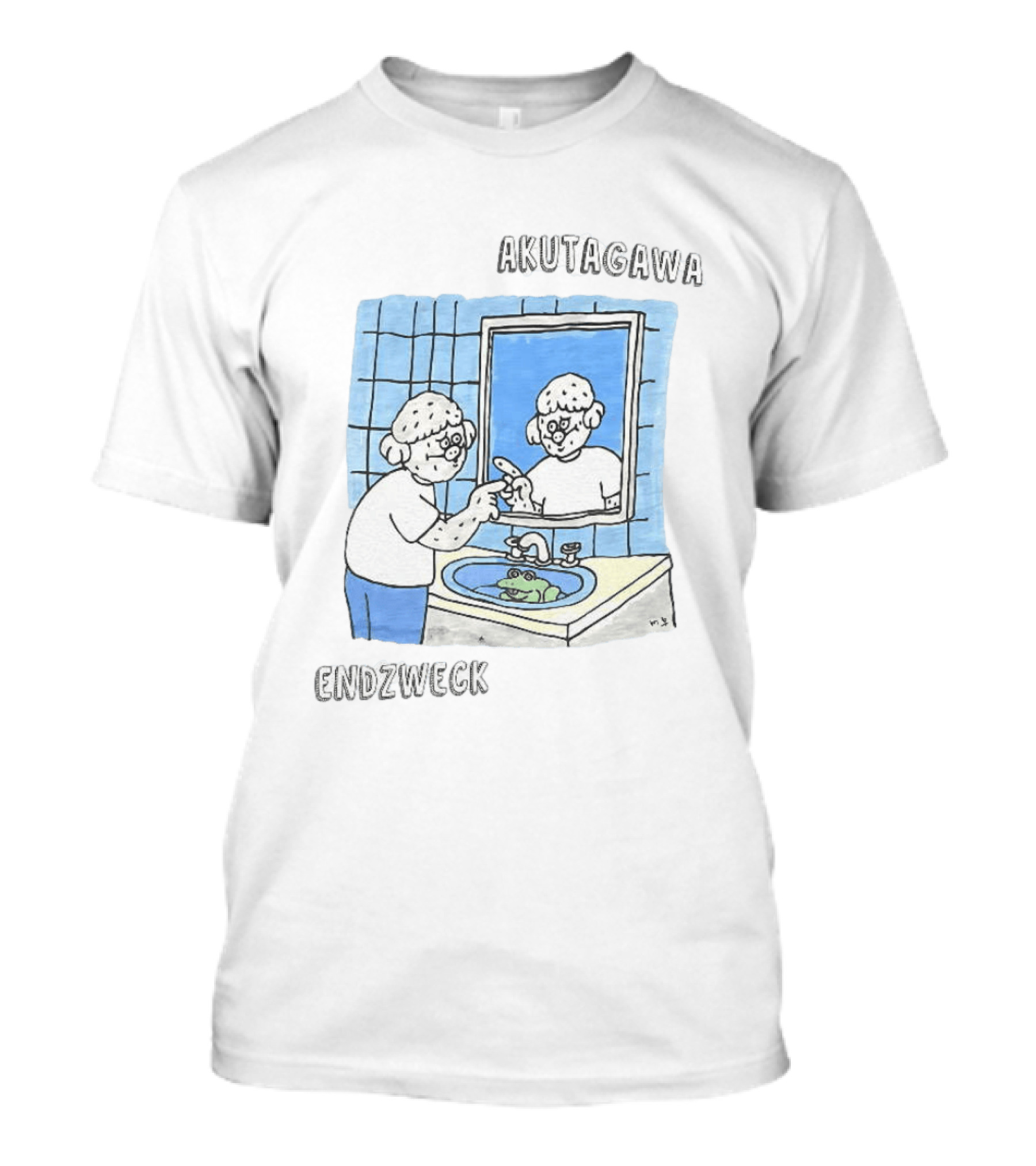 Akutagawa Endzweck Cartoon Mirror Reflection With Frog T-Shirt