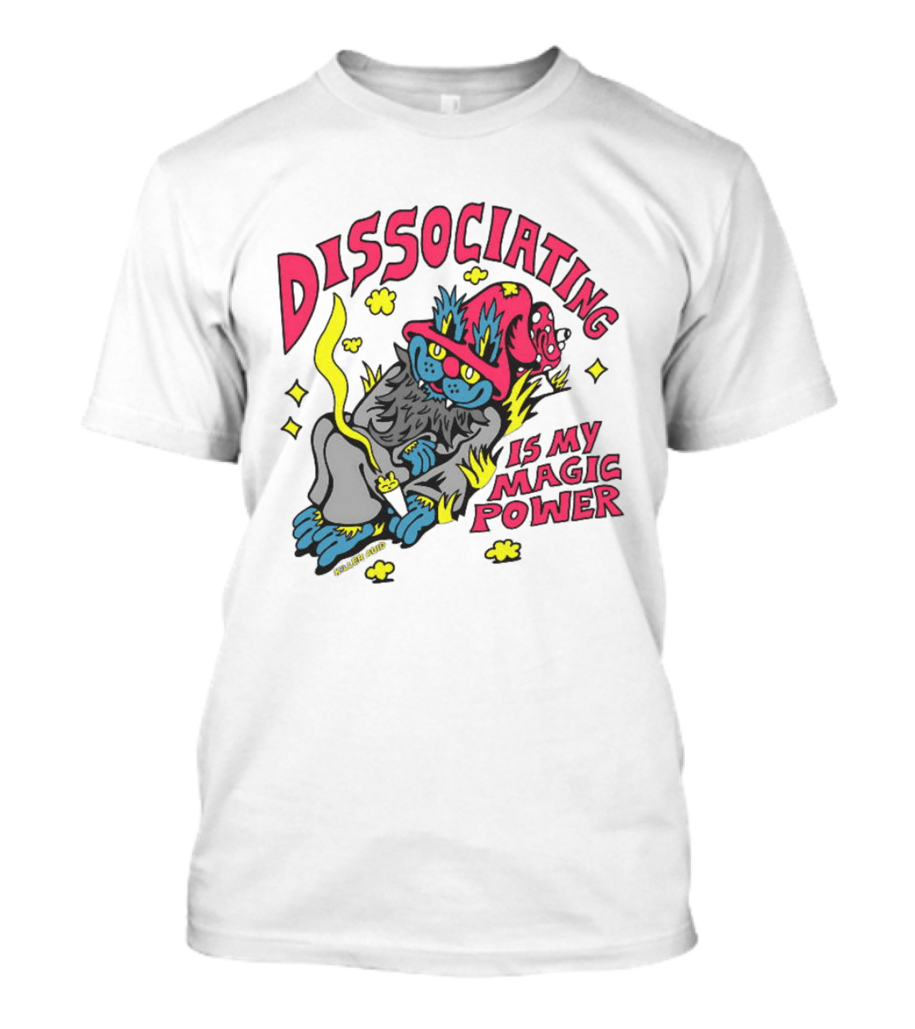 Dissociating Is My Magic Power Killer Acid Wizard Cat T-Shirt