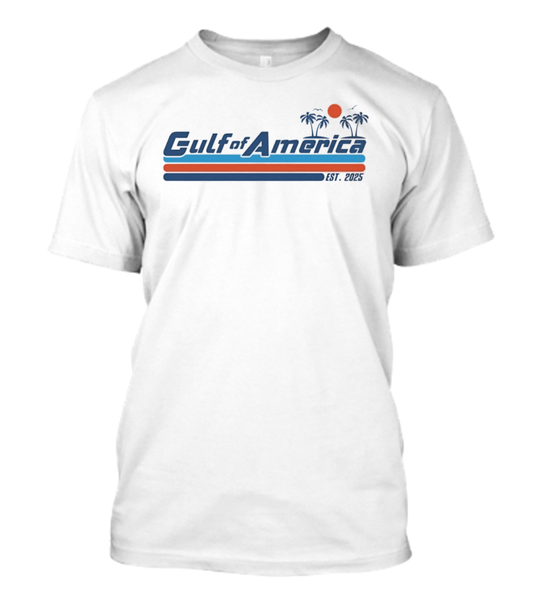 Gulf Of America Est 2025 Palm Trees Sunset Tropical T-Shirt