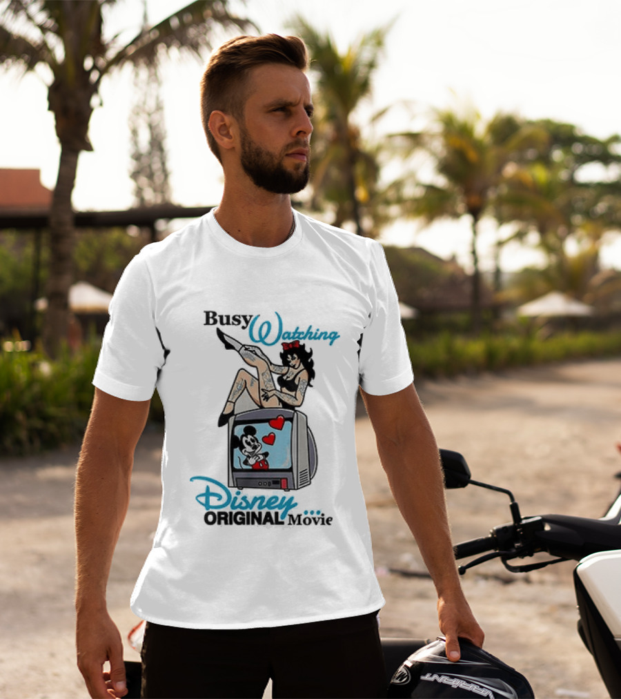 Busy Ing Disney Original Movie Retro Style With Mickey TV And Pin Up T-Shirt
