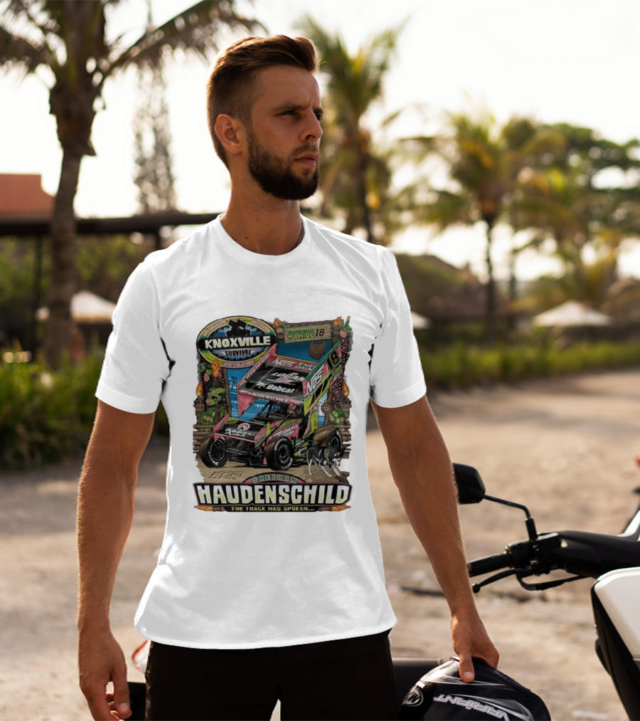 Sheldon Haudenschild Knoxville Survival Outrace Tribe 18 The Track Has Spoken NOS Energy Sprint Car Racing T-Shirt