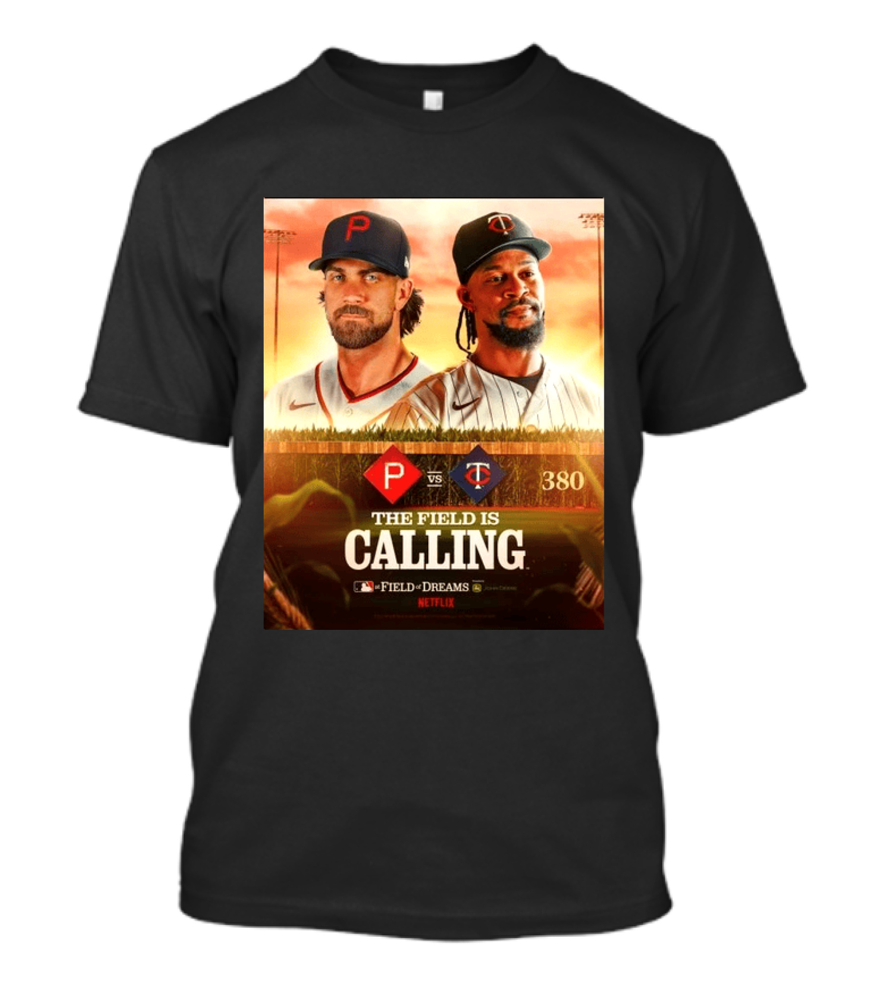 Philadelphia Vs Minnesota MLB Field Of Dreams Bryce Harper Byron Buxton Netflix 380 T-Shirt