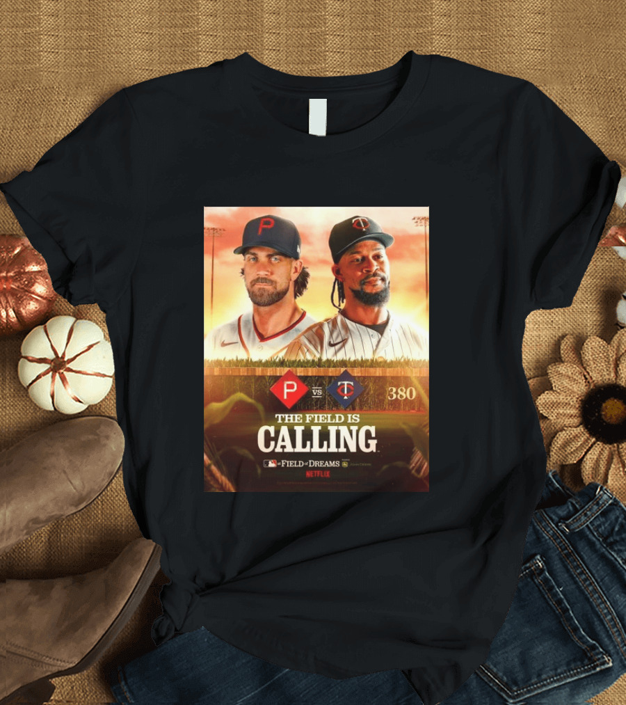 Philadelphia Vs Minnesota MLB Field Of Dreams Bryce Harper Byron Buxton Netflix 380 T-Shirt