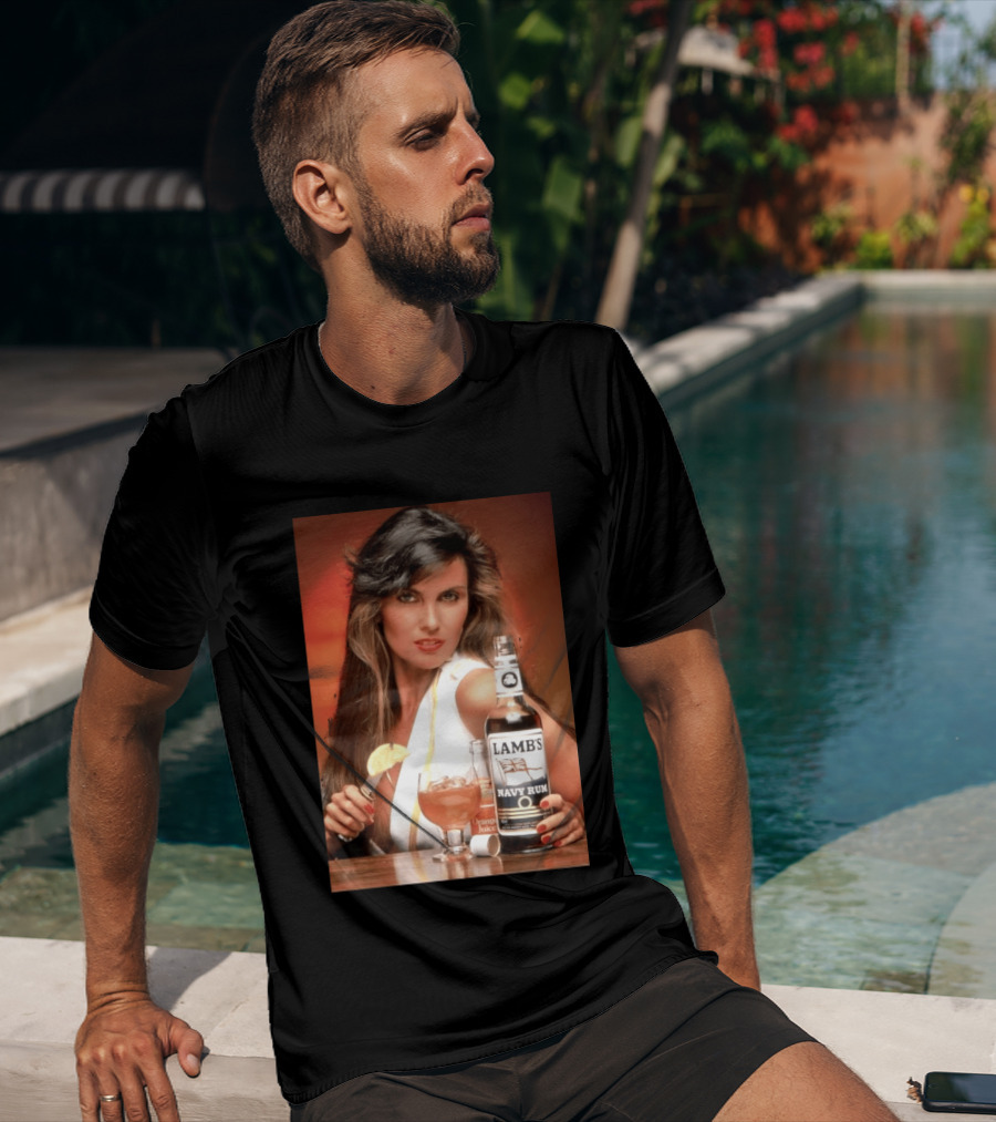 Lamb's Navy Rum Caroline Munro Orange Juice Cocktail Advertising T-Shirt