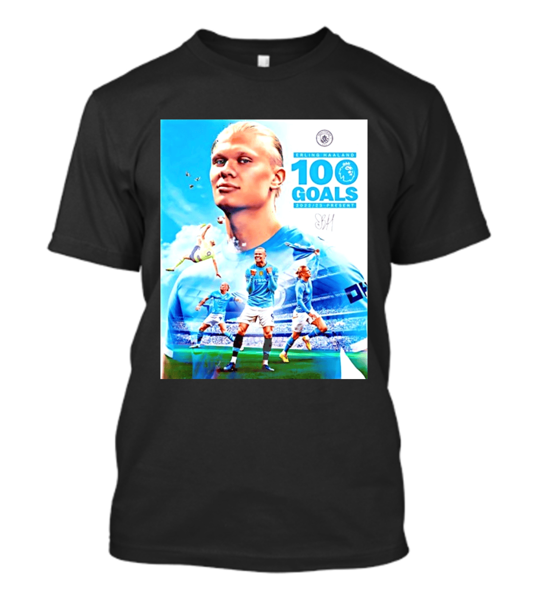 Erling Haaland 100 Goals Premier League 2022 2023 Present T-Shirt