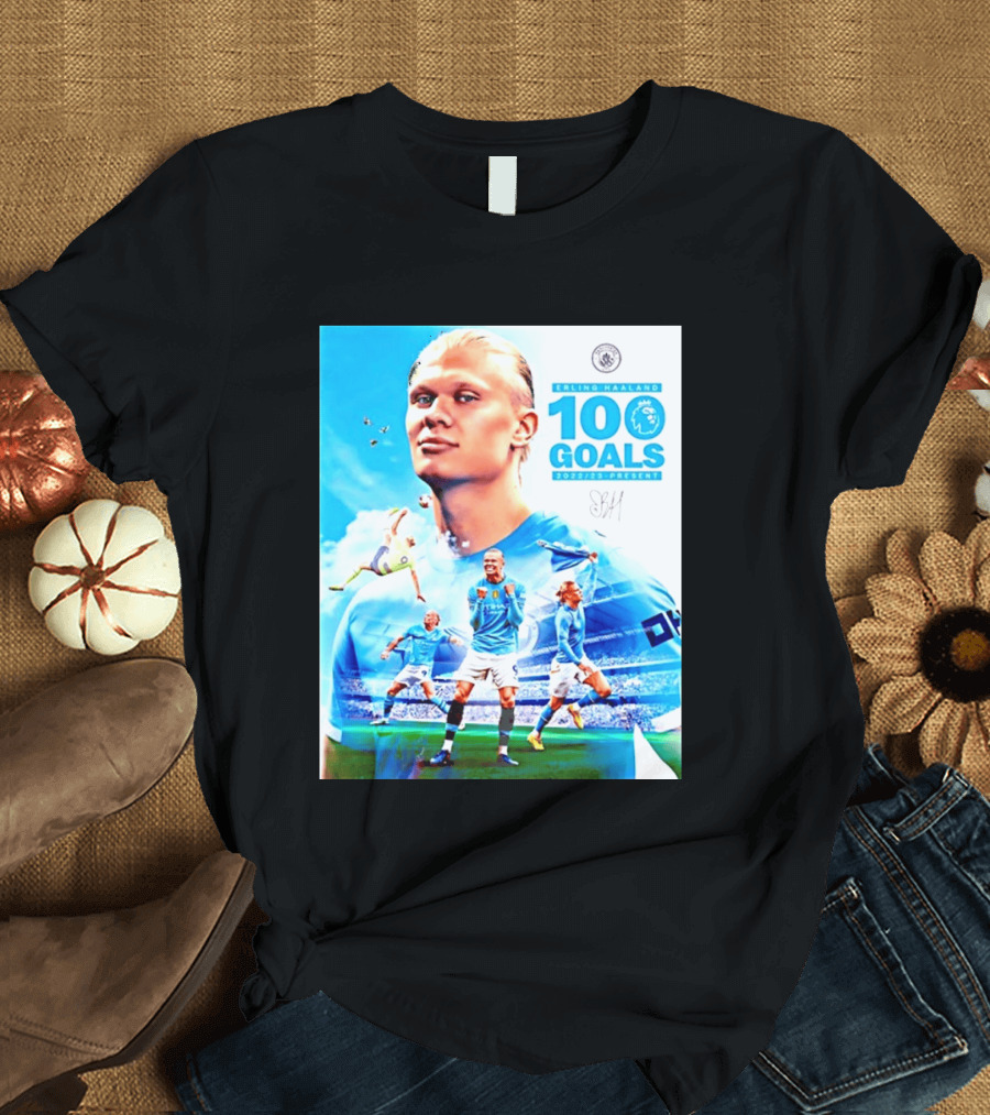 Erling Haaland 100 Goals Premier League 2022 2023 Present T-Shirt