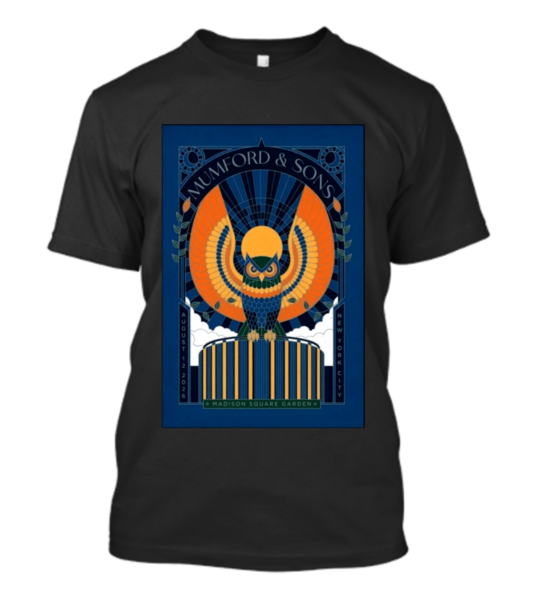 Mumford And Sons Madison Square Garden New York City August 12 2026 Owl T-Shirt