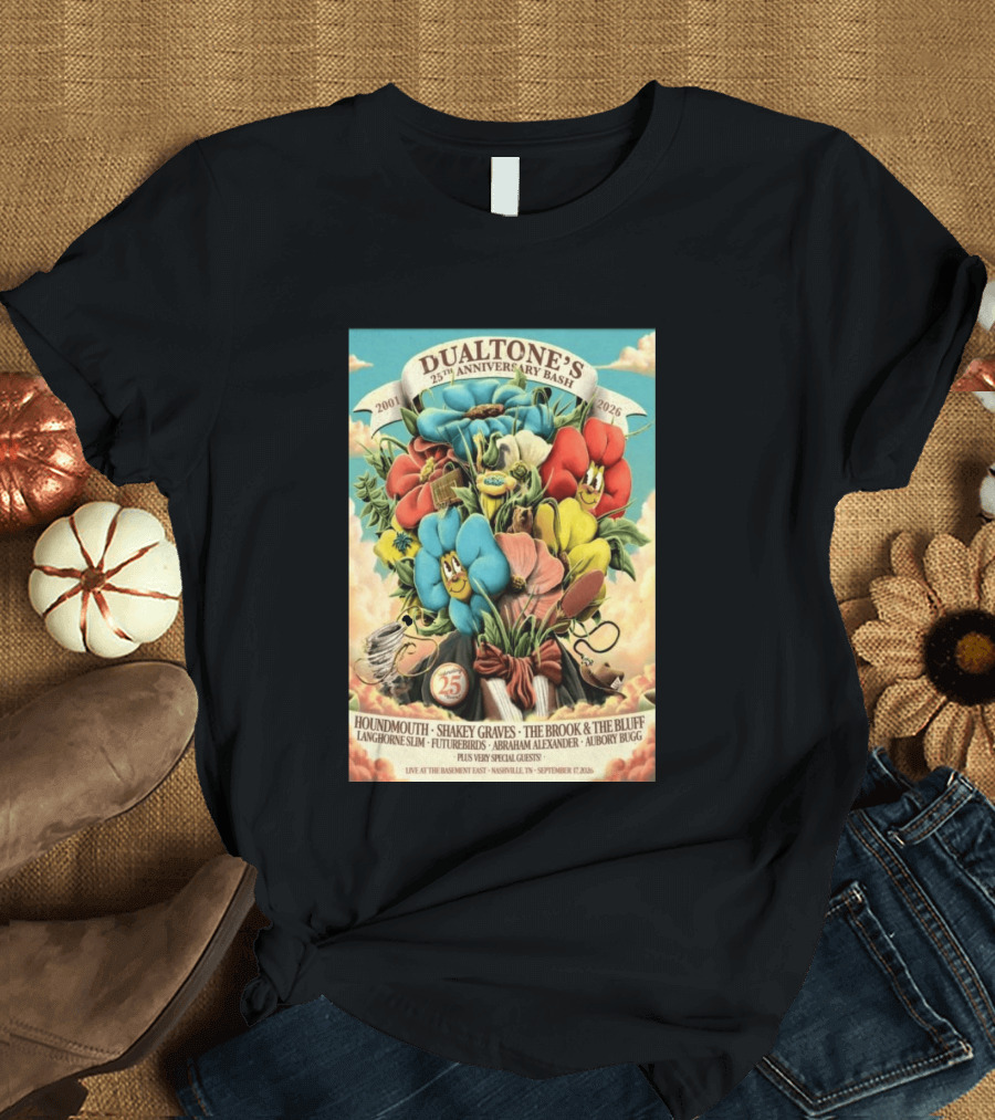 Dualtone's 25th Anniversary Bash September 17, 2026 Nashville Featuring Shakey Graves And The Brook & The Bluff T-Shirt