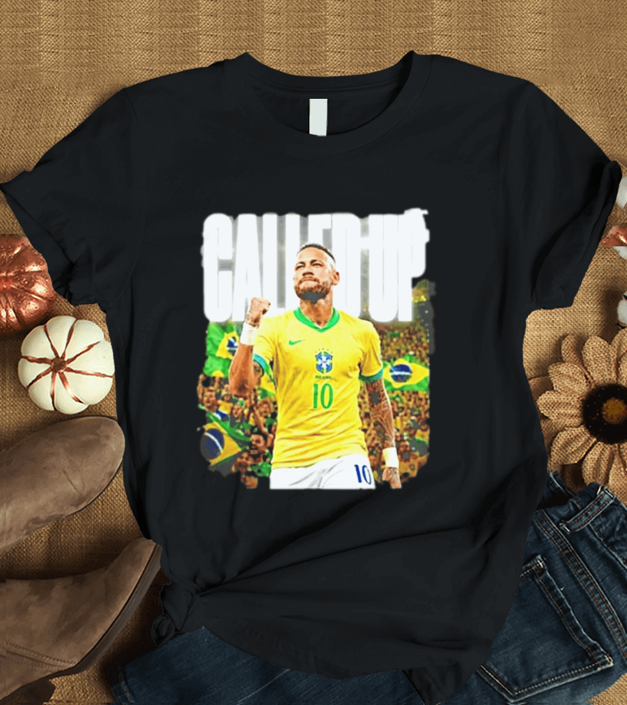 Neymar Brazil Called Up Football 10 Jersey Celebration T-Shirt