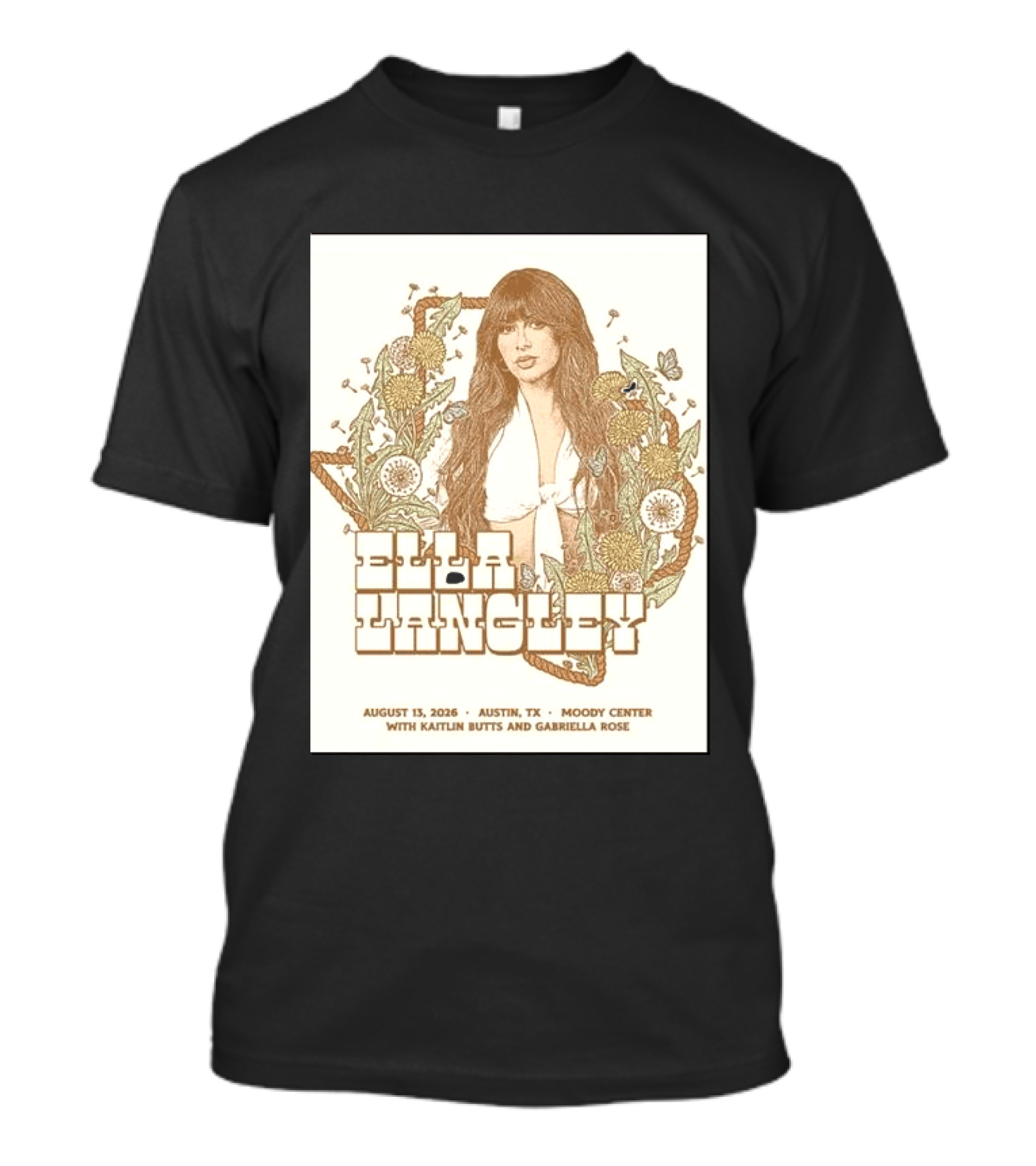 Ella Langley Moody Center Austin August 13 2026 With Kaitlin Butts And Gabriella Rose T-Shirt