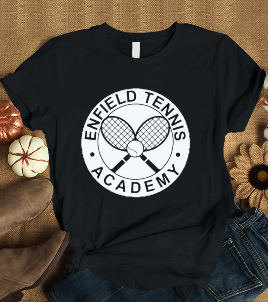 Enfield Tennis Academy Sports Club Circle Badge With Crossed Racquets T-Shirt