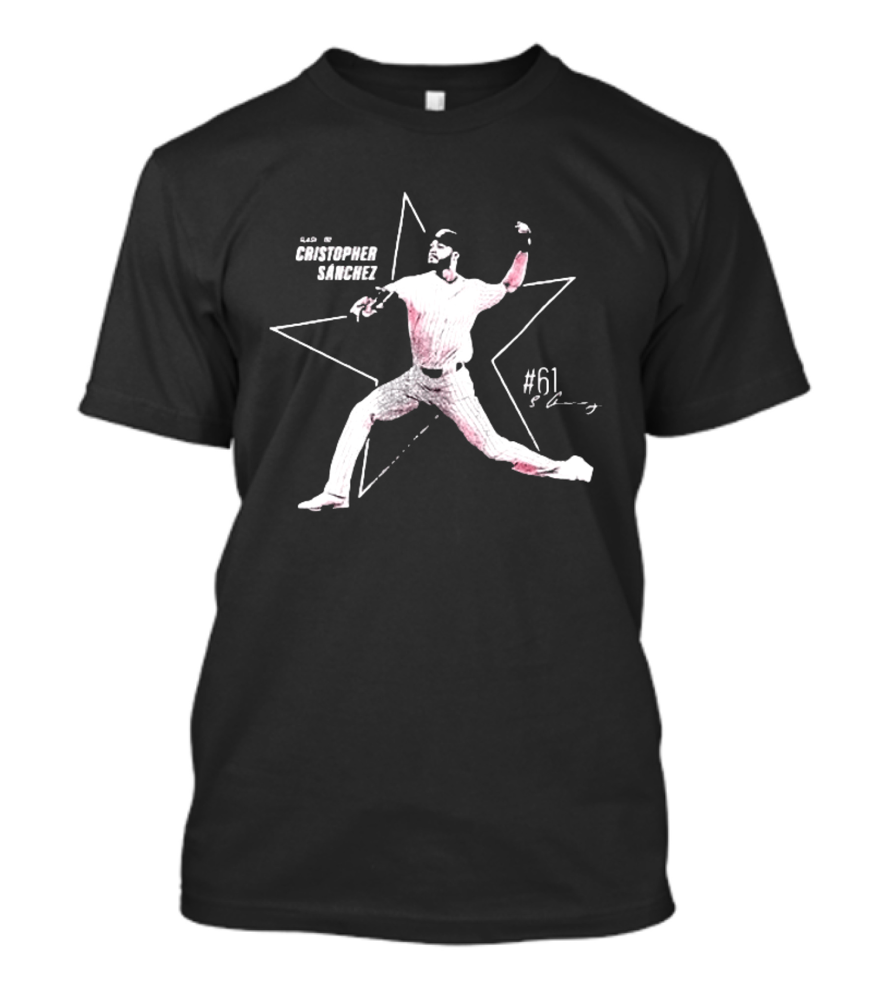 Philadelphia Phillies Cristopher Sánchez Pitching Star #61 T-Shirt