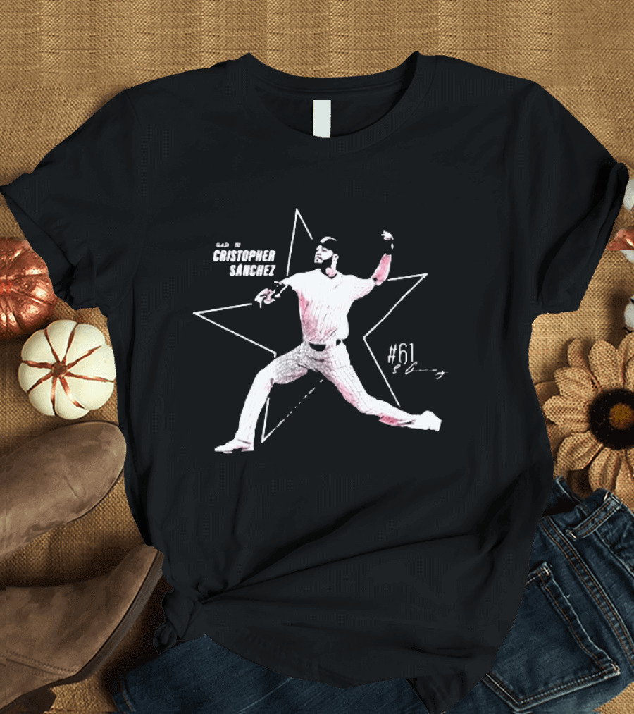 Philadelphia Phillies Cristopher Sánchez Pitching Star #61 T-Shirt