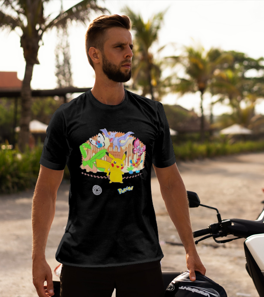 Pokecology Pikachu Aerodactyl Butterfree Vivillon Lileep Natural History Museum Collaboration T-Shirt