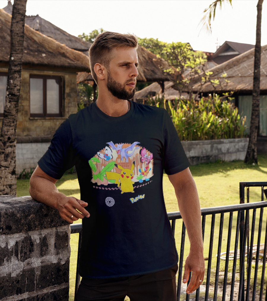 Pokecology Pikachu Aerodactyl Butterfree Vivillon Lileep Natural History Museum Collaboration T-Shirt