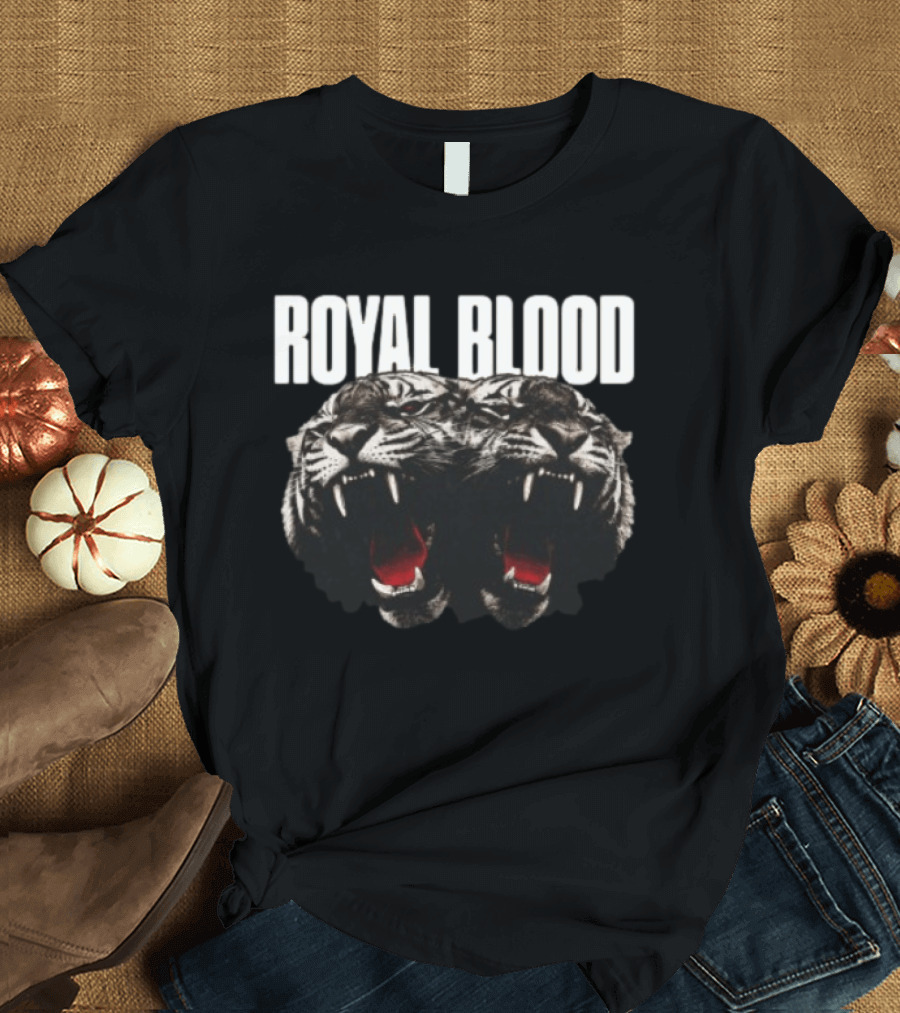 Royal Blood Dead Company Coloured Tiger Faded Black T-Shirt