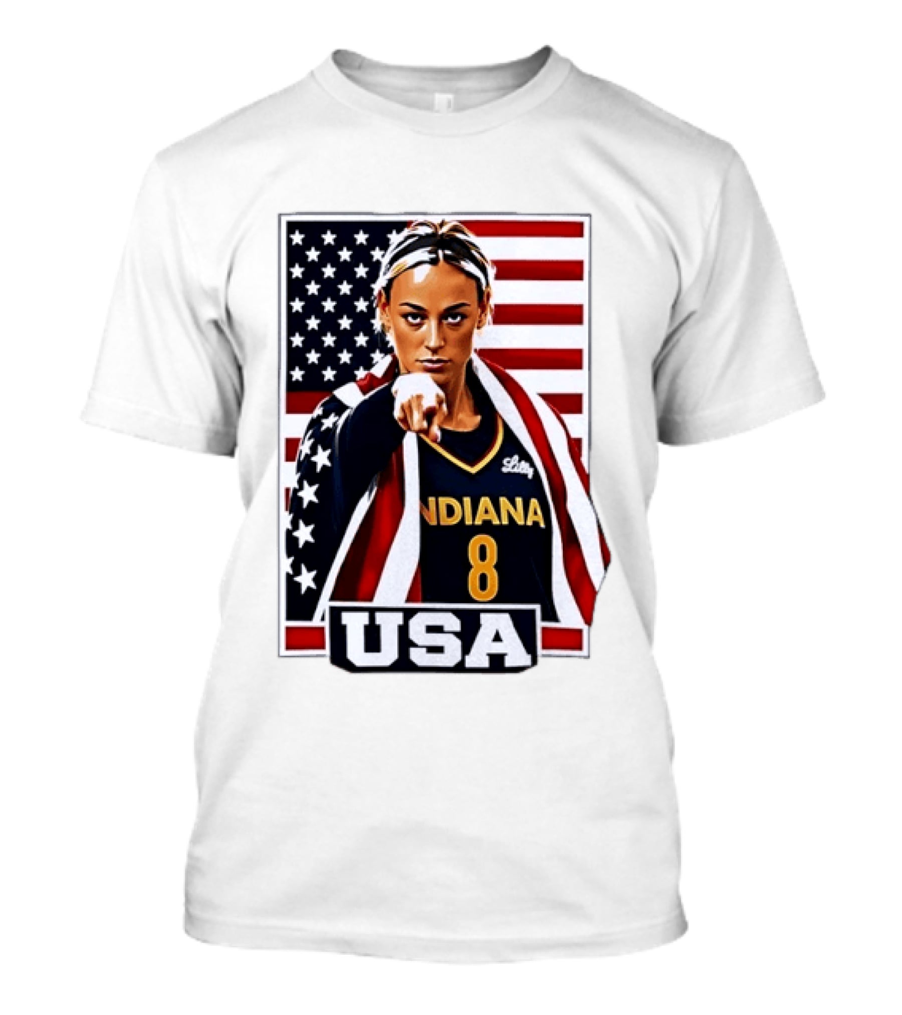 Lexie Hull Indiana Fever 8 USA WNBA Basketball Flag T-Shirt