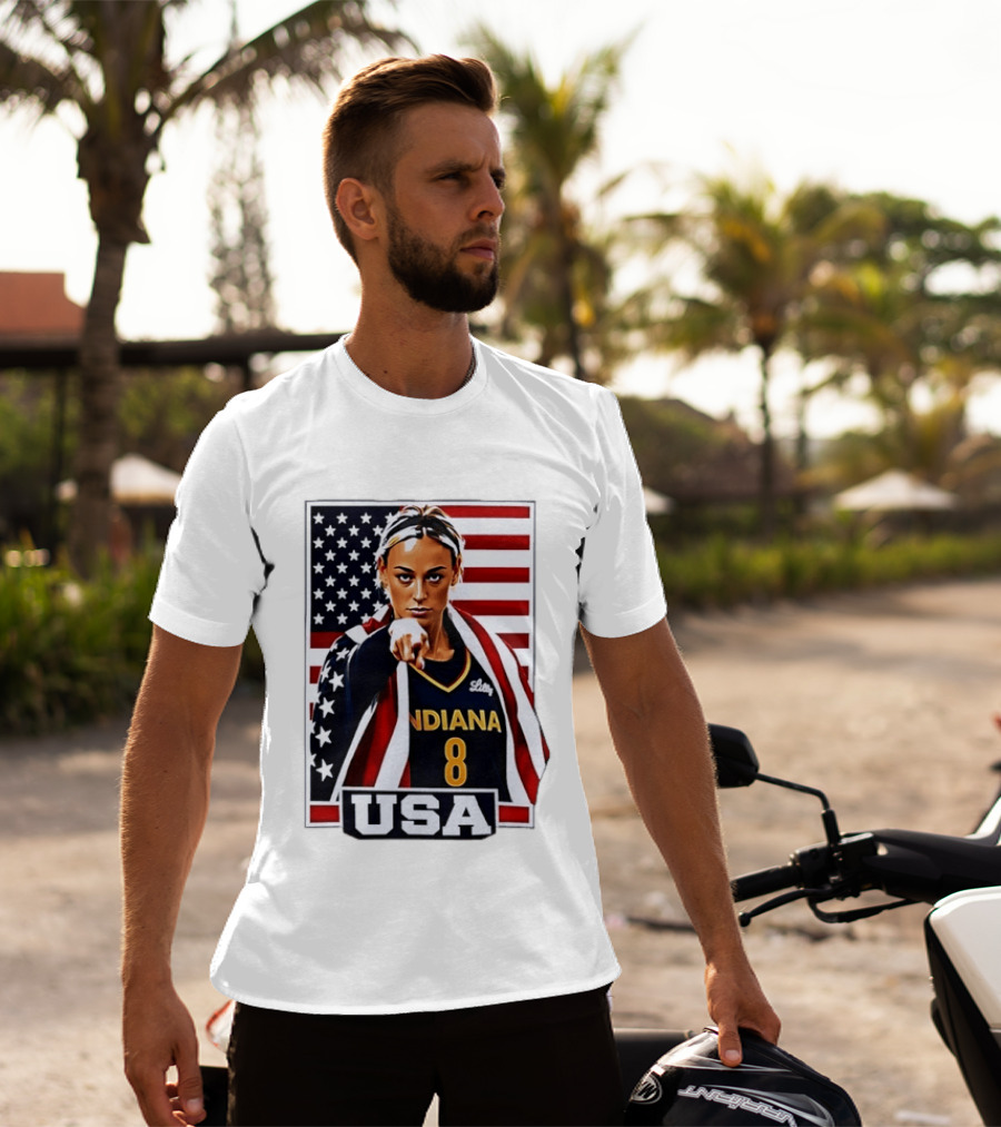 Lexie Hull Indiana Fever 8 USA WNBA Basketball Flag T-Shirt