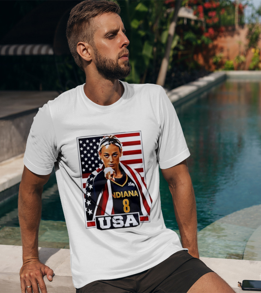 Lexie Hull Indiana Fever 8 USA WNBA Basketball Flag T-Shirt