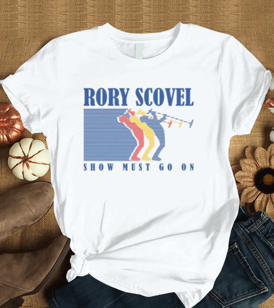 Rory Scovel Show Must Go On Colorful Trumpet Players T-Shirt