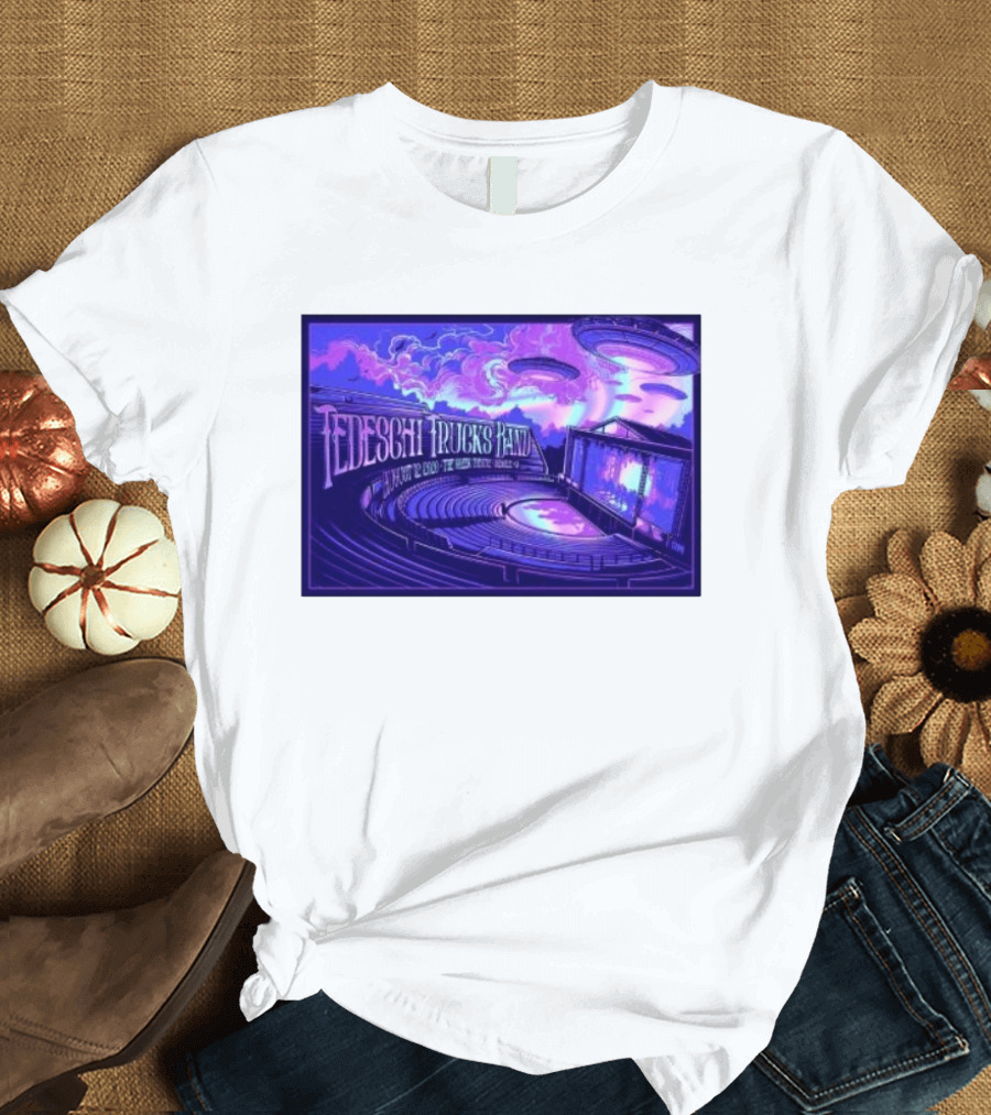 Tedeschi Trucks Band Greek Theatre Berkeley August 12 2026 Concert With UFOs And Neon Lights T-Shirt