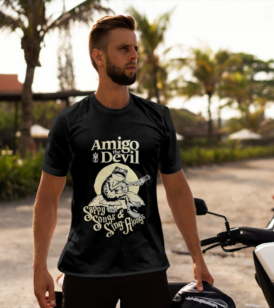 Amigo The Devil Sappy Songs And Sing Alongs Frog Playing Banjo T-Shirt