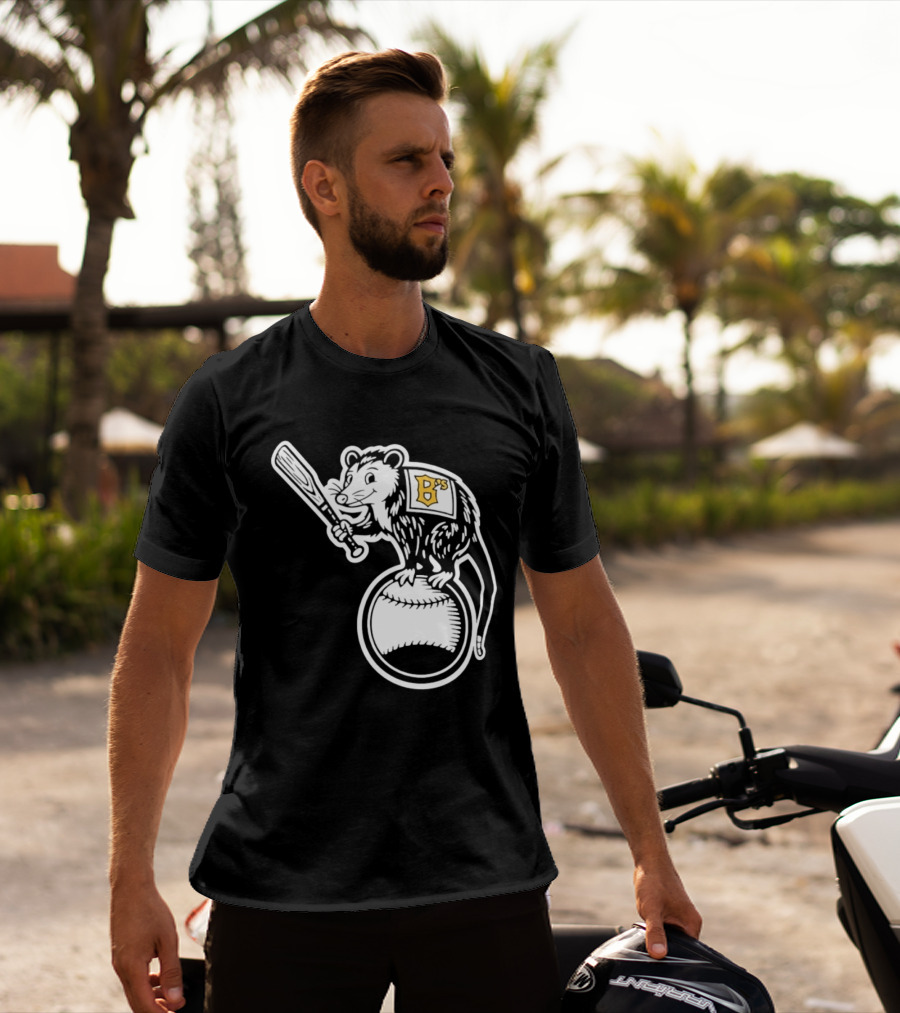 B's Baseball Opossum Batting On Ball T-Shirt