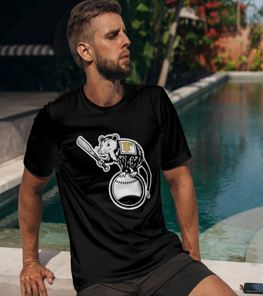 B's Baseball Opossum Batting On Ball T-Shirt