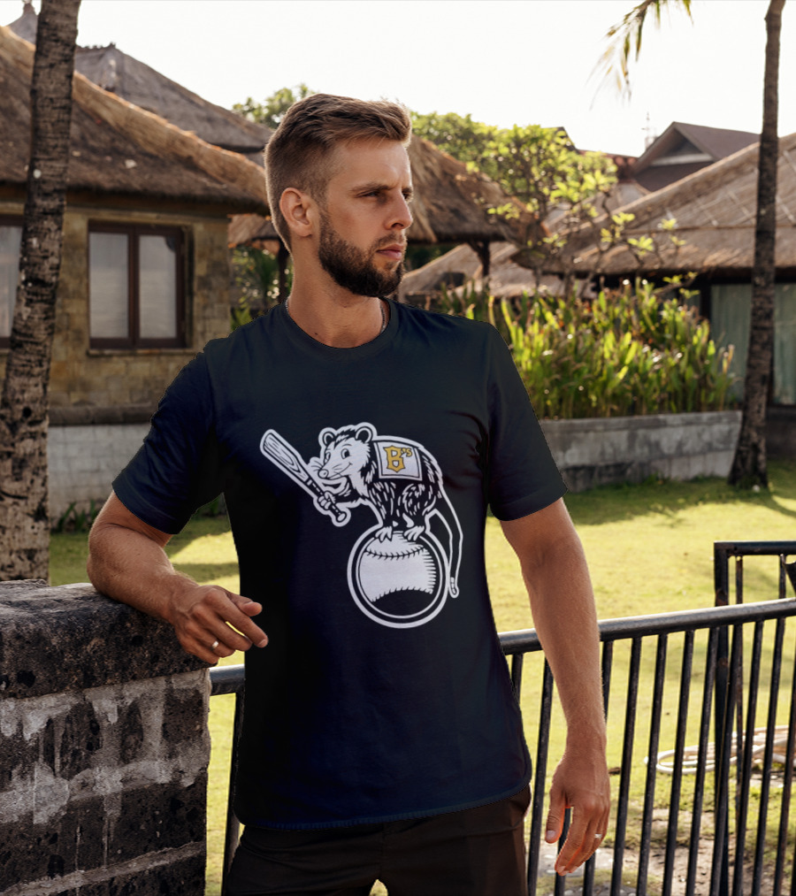 B's Baseball Opossum Batting On Ball T-Shirt