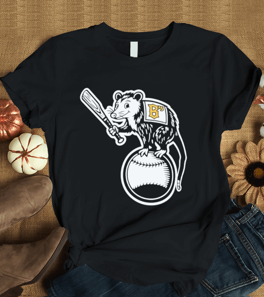 B's Baseball Opossum Batting On Ball T-Shirt
