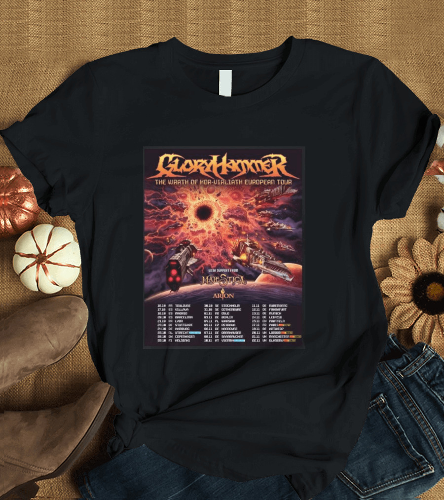 Gloryhammer The Wrath Of Kor Virliath European Tour Dates With Support From Majestica Arion T-Shirt