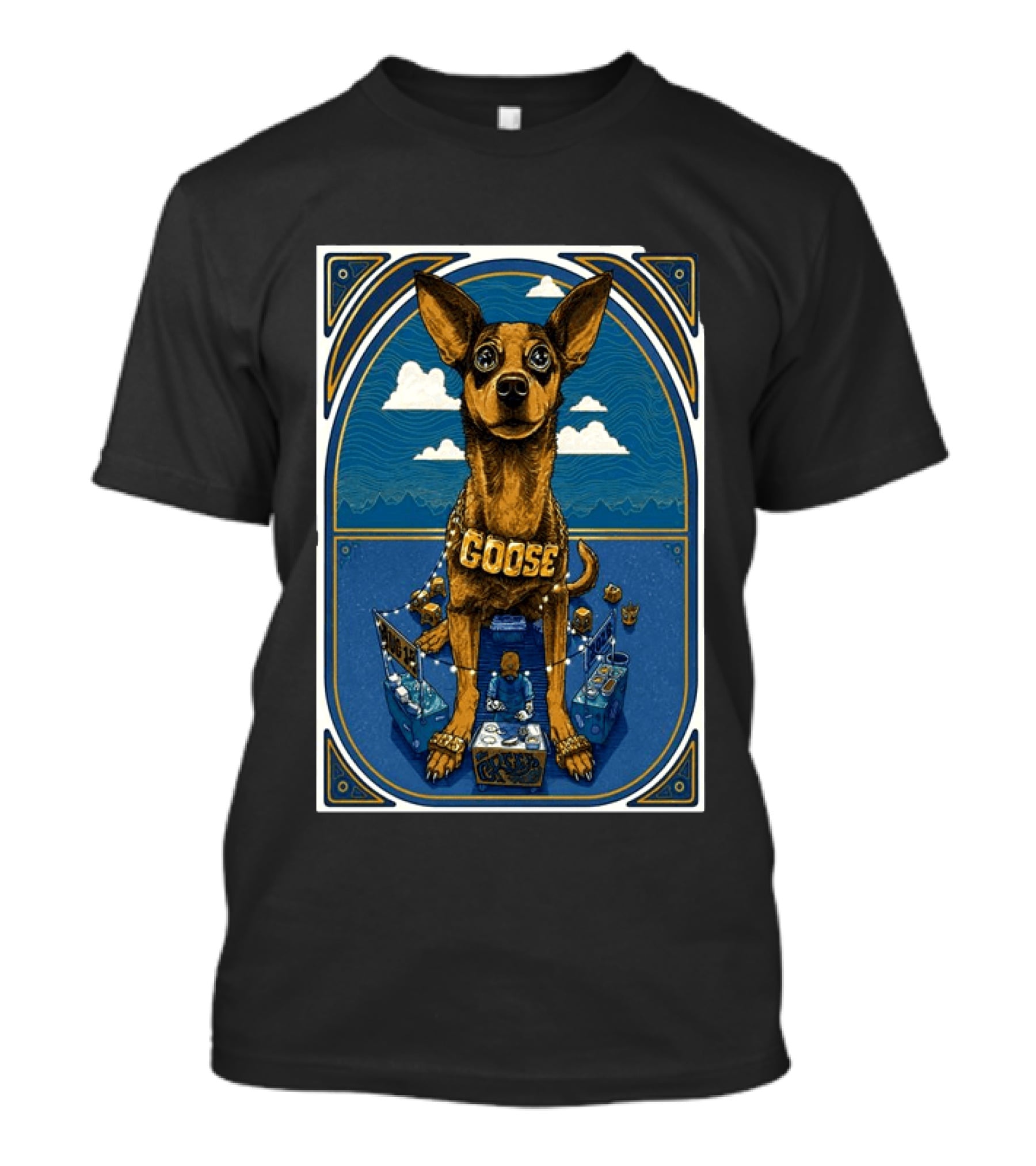 Goose Los Angeles Greek Theatre August 14 2026 Event With Dog And Clouds T-Shirt