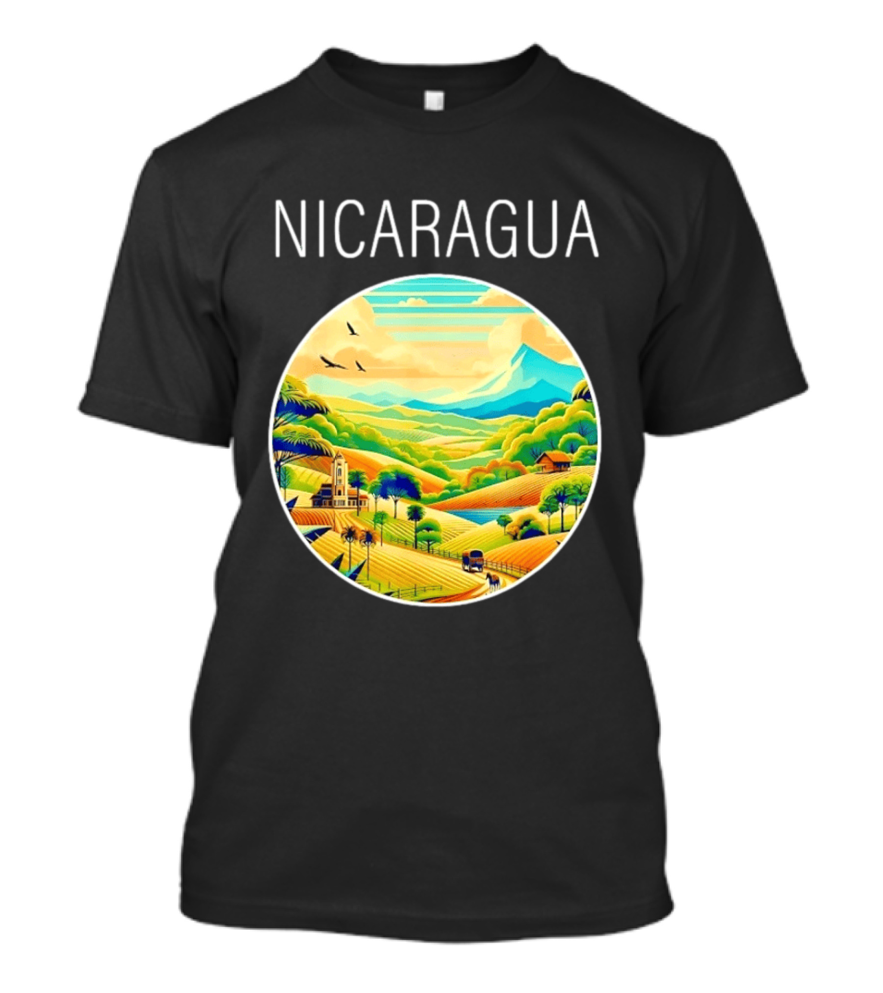 Nicaragua Scenic Landscape Central America Vibrant Mountain View T-Shirt