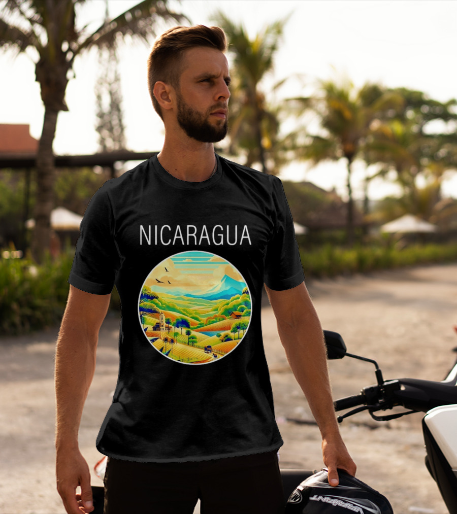 Nicaragua Scenic Landscape Central America Vibrant Mountain View T-Shirt